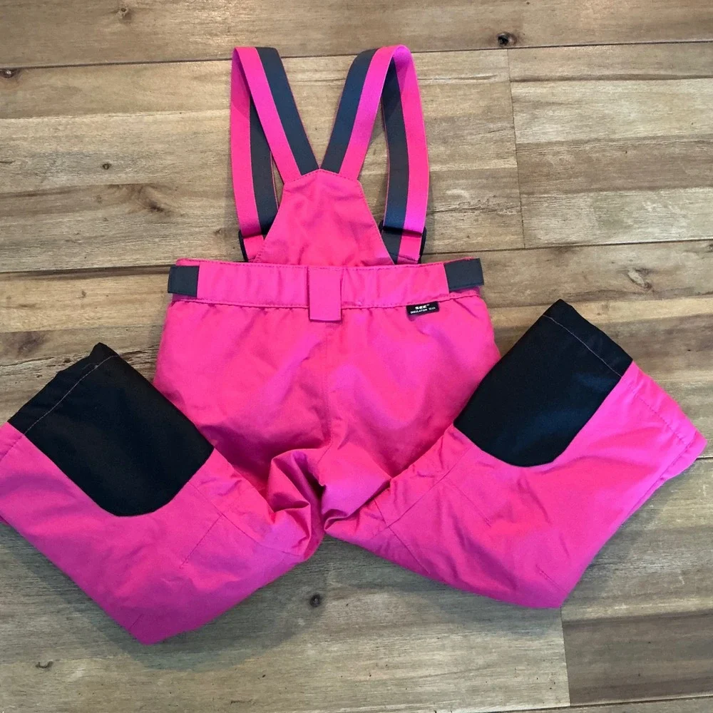 Crane Snow Extreme Kids Pink Ski Bib Overalls Size 2 Waterproof‎